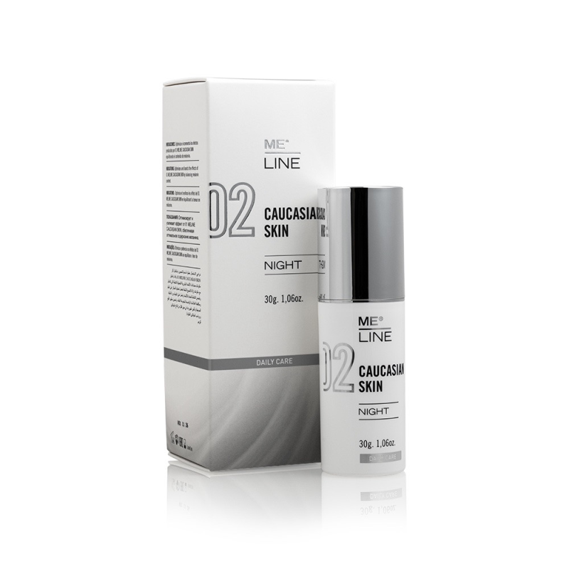 Нічний пептидний крем для усунення пігментації  Me Line 02 Caucasian Skin Night 30г