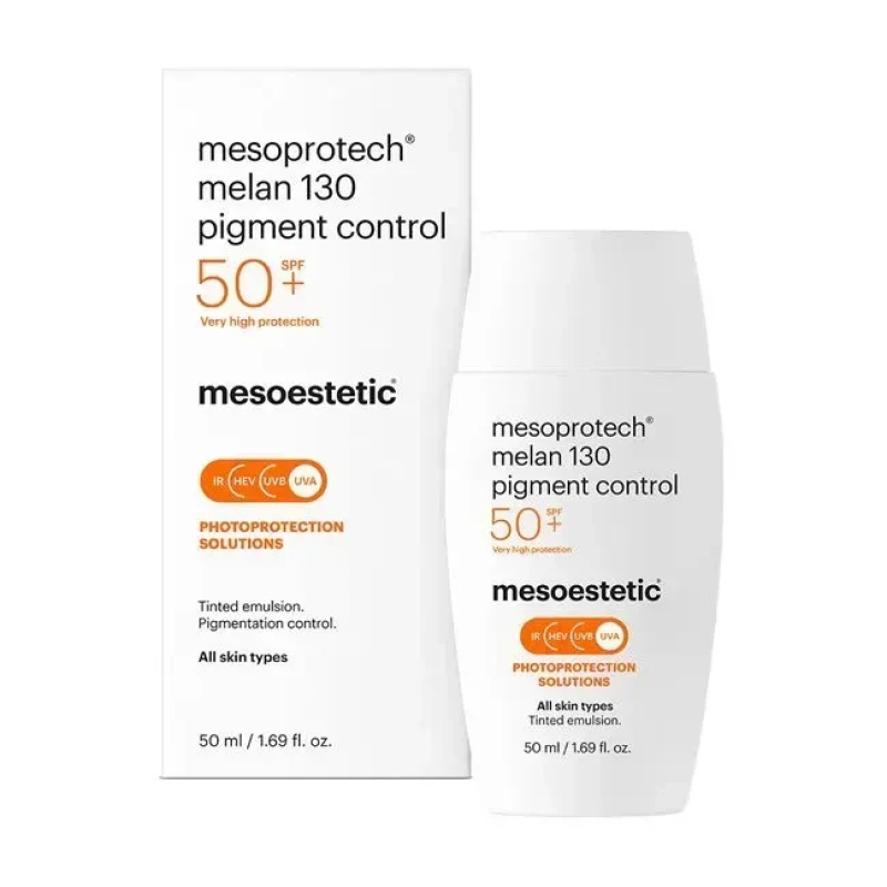 Депігментуючий сонцезахисний крем з тоном Мелан spf 130+ / Melan 130+ pigment control (50 spf) Mesoestetic